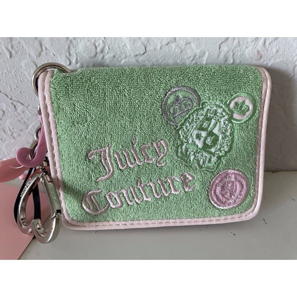 Juicy Couture Retro Green Juicy Girl Rule Card Case Wallet Patches FOB‎ & Charm - Picture 2 of 8
